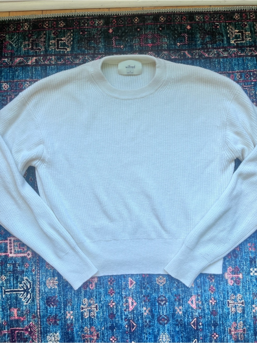 Wilfred White Crewneck Knit Sweater